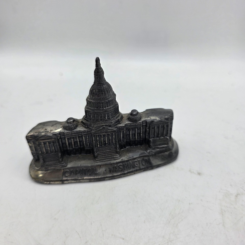 Vintage US Capitol Building Miniature Metal Souvenir Washington DC Figurine
